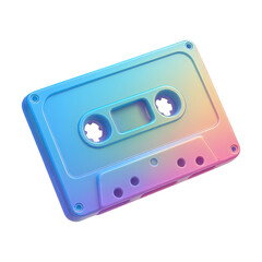 Obraz premium PNG Retro colorful cassette tape illustration.