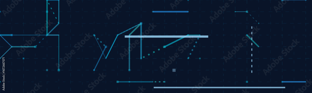 Aufkleber dynamic vector tech background with geometric lines and patterns.