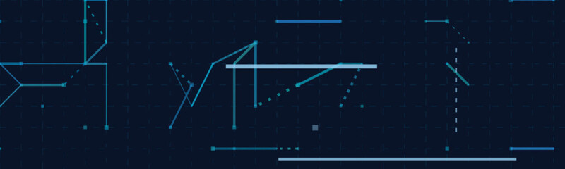 Dynamic vector tech background with geometric lines and patterns.