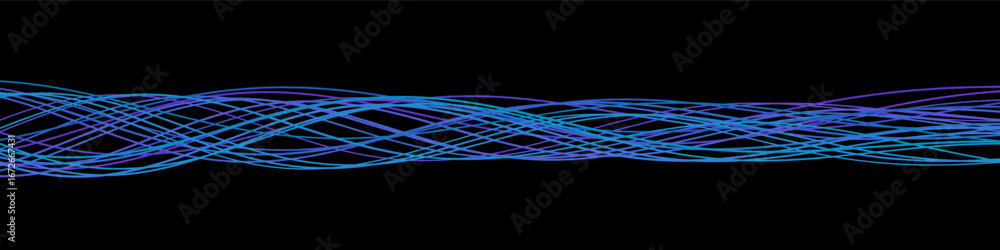 Aufkleber abstract vector tech background featuring dynamic wave lines on black canvas.