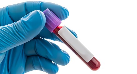 Medical professional holding a blood sample vial for laboratory testing and analysis