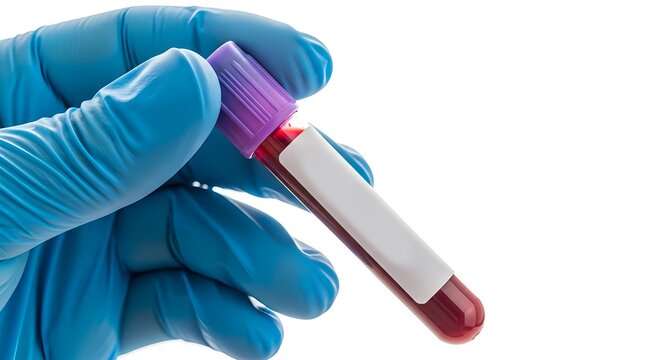 Medical professional holding a blood sample vial for laboratory testing and analysis