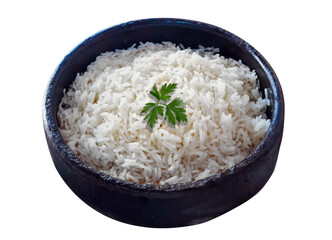 Traditional cooked white rice in Brazilian food