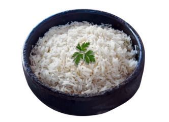 Traditional cooked white rice in Brazilian food