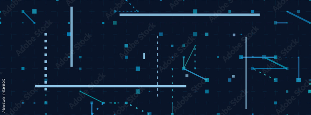 Aufkleber modern vector tech background with digital grid and lines in dark blue theme.