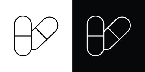 Capsules icon Lineal Style Vector Illustration. Vector symbol pictogram