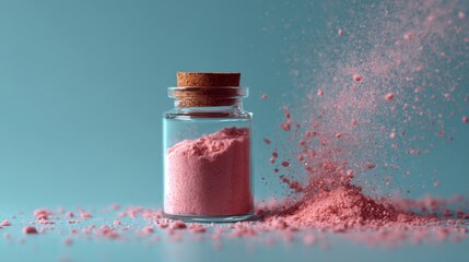 Pink powder lifestyle product photography advertising concept creative stylish modern composition decorative arrangement inspiration background beauty design