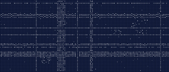 Digital matrix: abstract vector tech background with grid and dots.