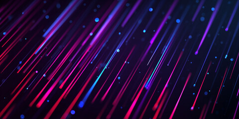 Meteor Shower Neon Background Pink & Blue Glowing Lines
