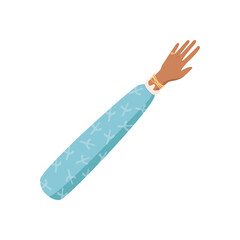 Open hand in flat cartoon graphic style. Human gesture with diverse and multicultural representation, symbolizing unity and inclusiveness. A creative concept of people diversity, perfect for topics