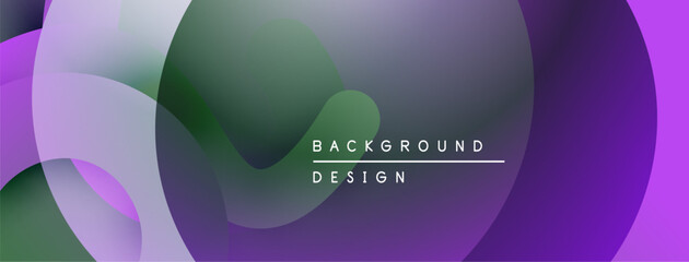 Abstract fluid shapes, purple hues dominate. Gradient blends create modern background design. Minimalist aesthetic, smooth transitions visible.