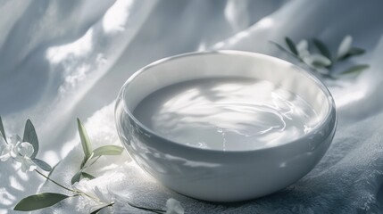 Milk bowl lifestyle product photography advertising concept natural stylish modern composition arrangement background design inspiration fresh decorative healthy organic