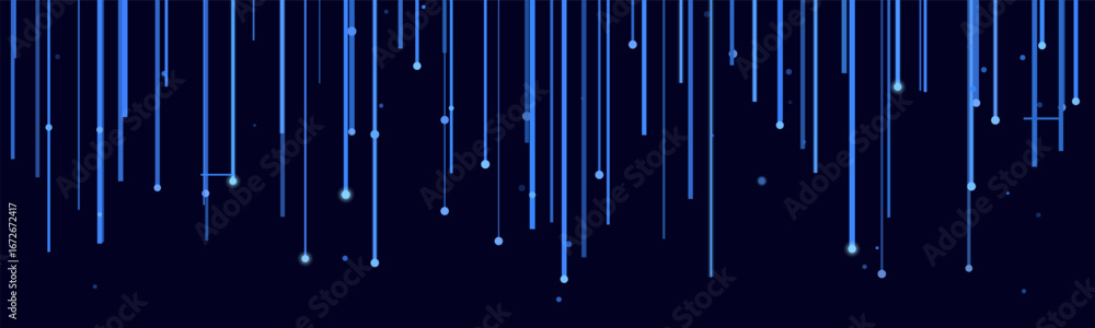 Poster futuristic blue lines on dark background with sparkling dots for tech design.