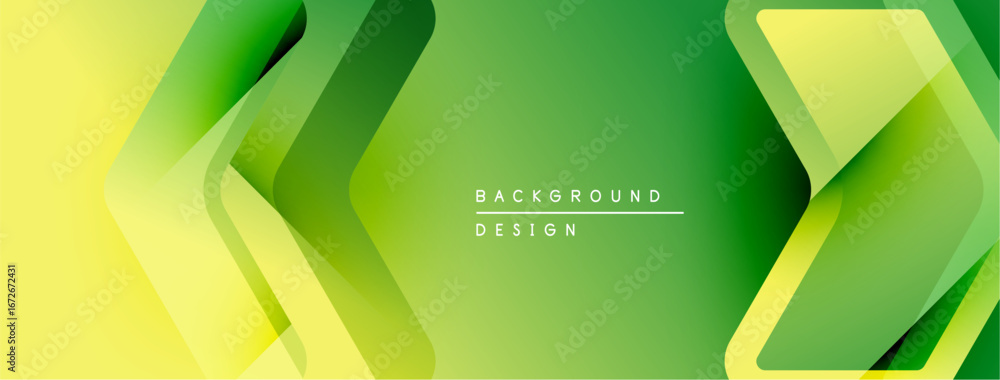 Aufkleber abstract green gradient background. overlapping layers create dynamic arrow shapes. modern design su