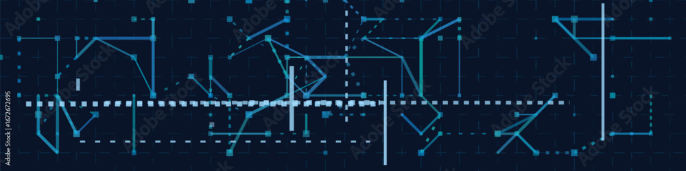 Aufkleber abstract vector tech background with geometric lines and digital patterns.