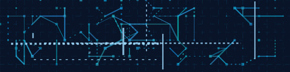 Abstract vector tech background with geometric lines and digital patterns.