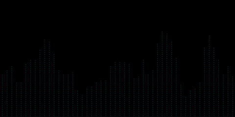 Futuristic vector tech background with blue digital skyline design.