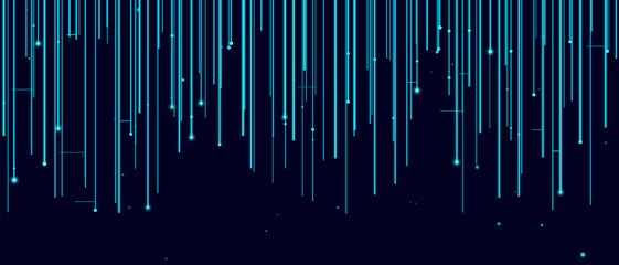 Futuristic vector tech background with vertical digital lines and glowing points.