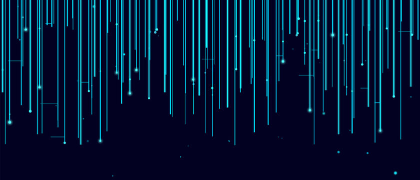 Futuristic vector tech background with vertical digital lines and glowing points.