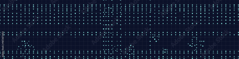 Aufkleber digital data grid: abstract tech geometric background in blue.