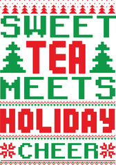 Sweet tea meets holiday cheer- sweater t shirt Designv Warm knitted textures meet casual streetwear style