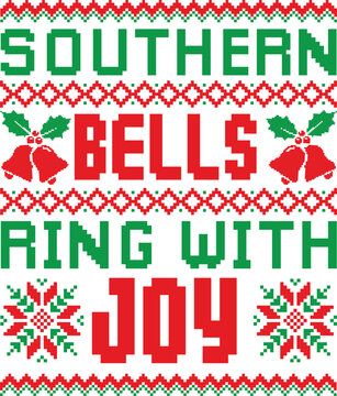 southern bells ring with joy- sweater t shirt Design Cozy winter vibes with stylish sweater t-shirt graphics