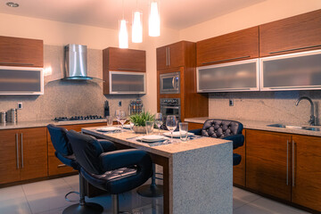 Modern and Warm House Kitchen.
