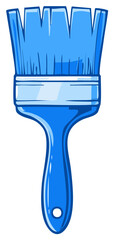 Blue paint brush illustration for decorating, painting, DIY projects