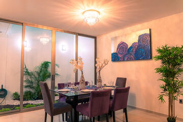 Modern and Warm House Dining room.