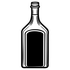 Classic glass bottle with a blank label, isolated on a, perfect for branding or product design