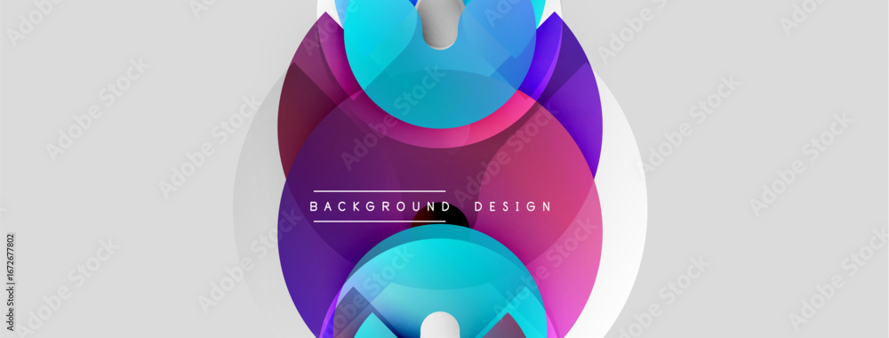 Poster abstract geometric shapes overlap, creating vibrant color gradients. modern design element suitable 