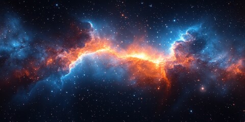 Obraz premium Dazzling cosmic nebula emits vibrant colors in the vastness of space during a celestial event