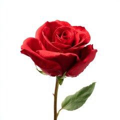 Fototapeta premium A stunning close-up of a vibrant red rose, showcasing its delicate petals and rich color