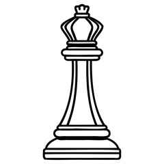 Fototapeta premium Black and white illustration of a chess king piece, a classic board game symbol of strategy and royalty