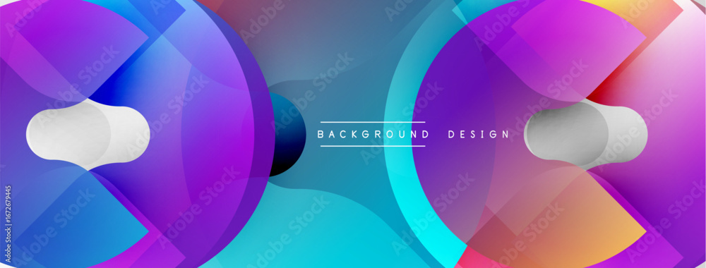 Poster abstract fluid shapes, vibrant colors blend. modern design with overlapping layers, creating dynamic