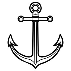 A classic ship anchor with a detailed outline, symbolizing maritime adventure and stability