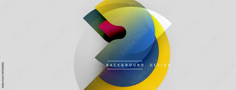 Poster abstract colorful design. overlapping shapes create dynamic visual effect. modern background with gr