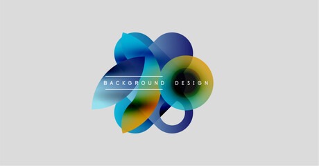 Abstract colorful shapes overlap, creating dynamic visual effect. Background features gradients, text reads background design.