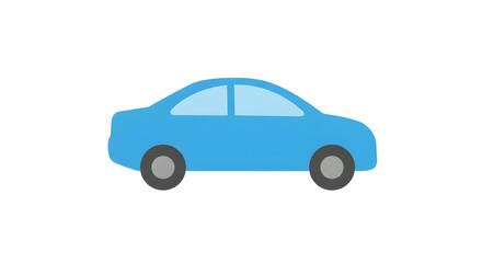 Blue Car Illustration Simple Transportation Vehicle