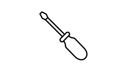 Screwdriver Outline Icon in Black and White