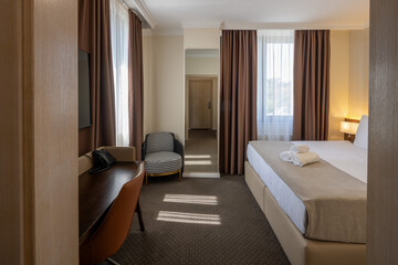 Interior of a modern double room