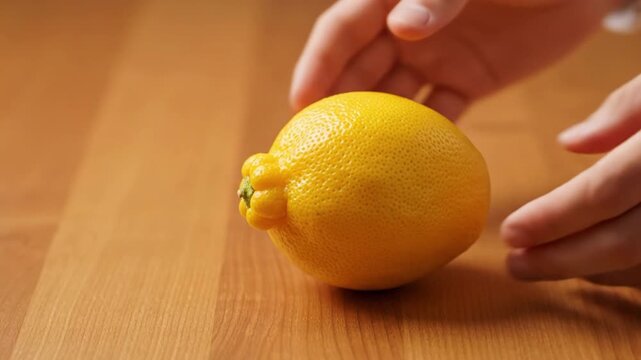 Hands Placing Etrog Close-Up Sukkot