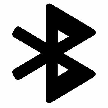 Black and white Bluetooth symbol illustration representing wireless connectivity technology