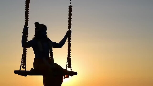 Krishna Silhouette Sunset Swing.