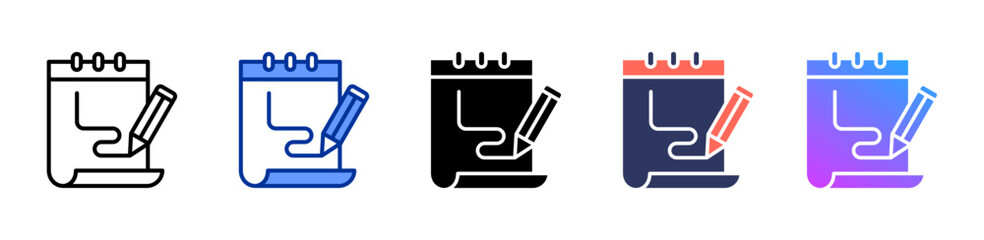 Sketchbook icon sheet multiple style collection