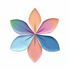 Flower made of fabric, colorful, with petals in gradient shades
