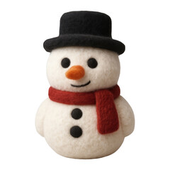 PNG Charming felt snowman with accessories.
