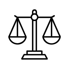 Symbolic representation of balance, equilibrium, justice and fairness in black lines