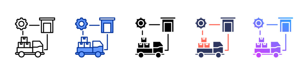 Supply Chain icon sheet multiple style collection