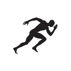 Sprint runner silhouette. Fast athlete running, ideal for team logo, banner, and sport campaign design.